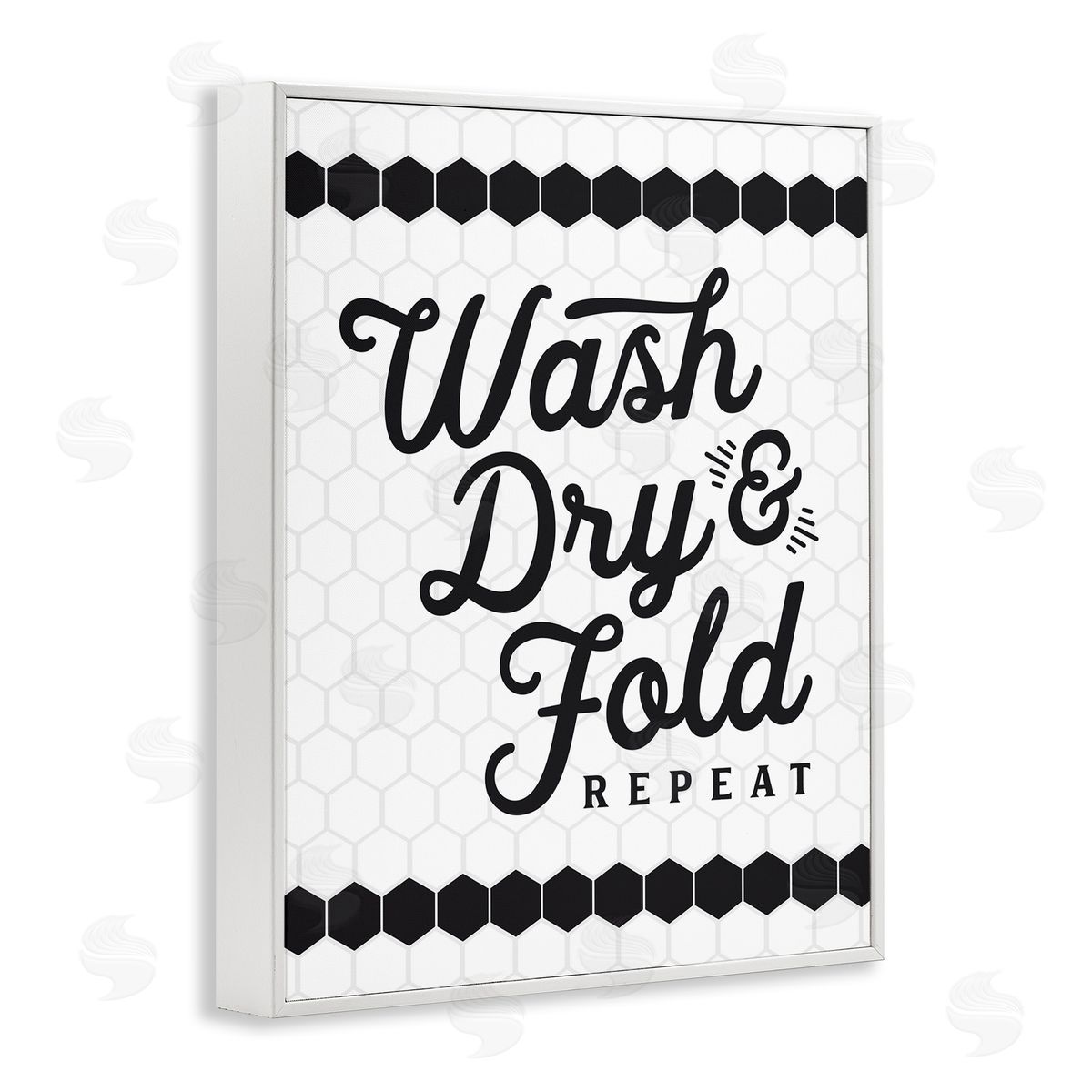 Geometric Laundry Phrase White Frame Print Wall Art, Home Decor by Lettered and Lined