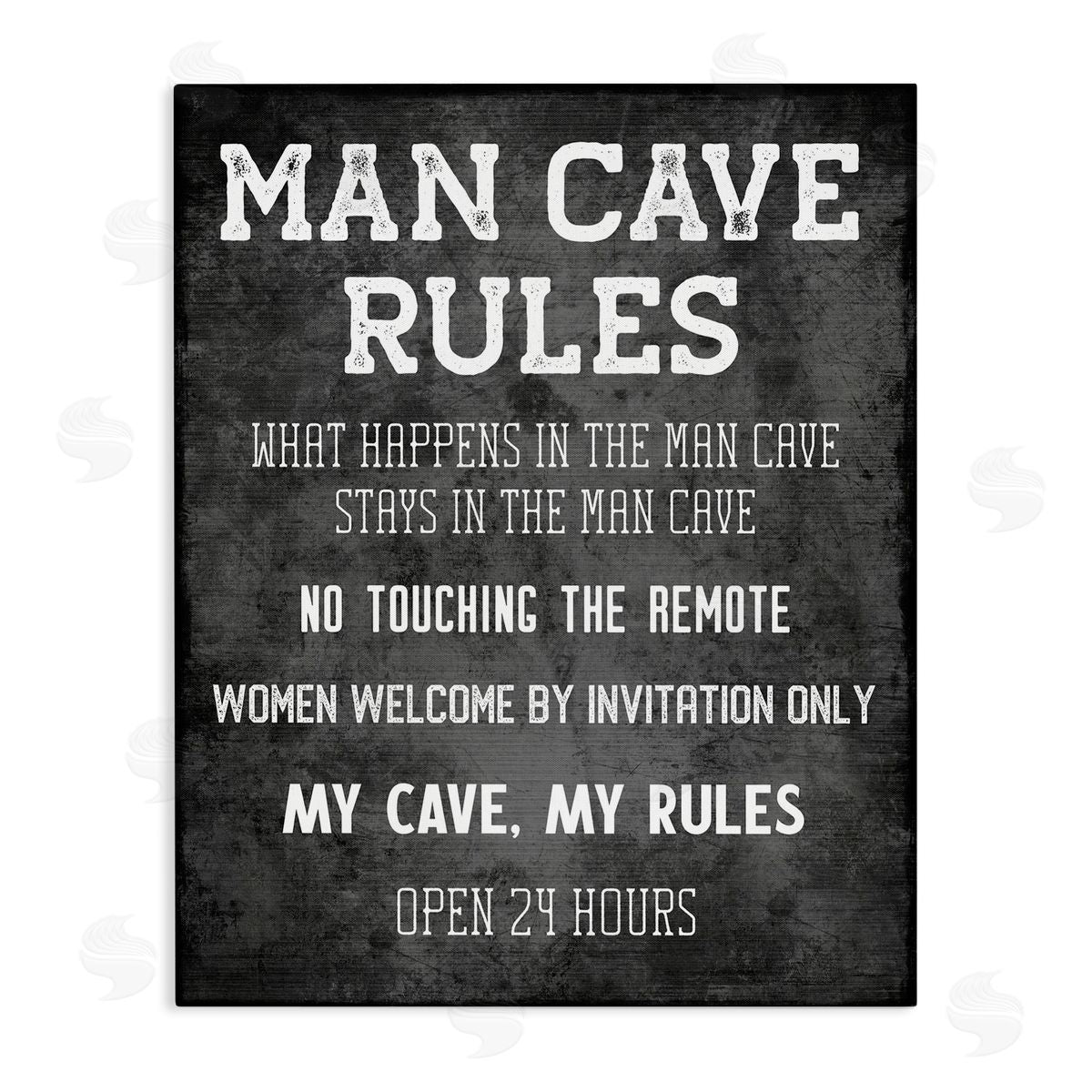 My Man Cave Rules Canvas Wall Art, Home Decor by CAD Designs
