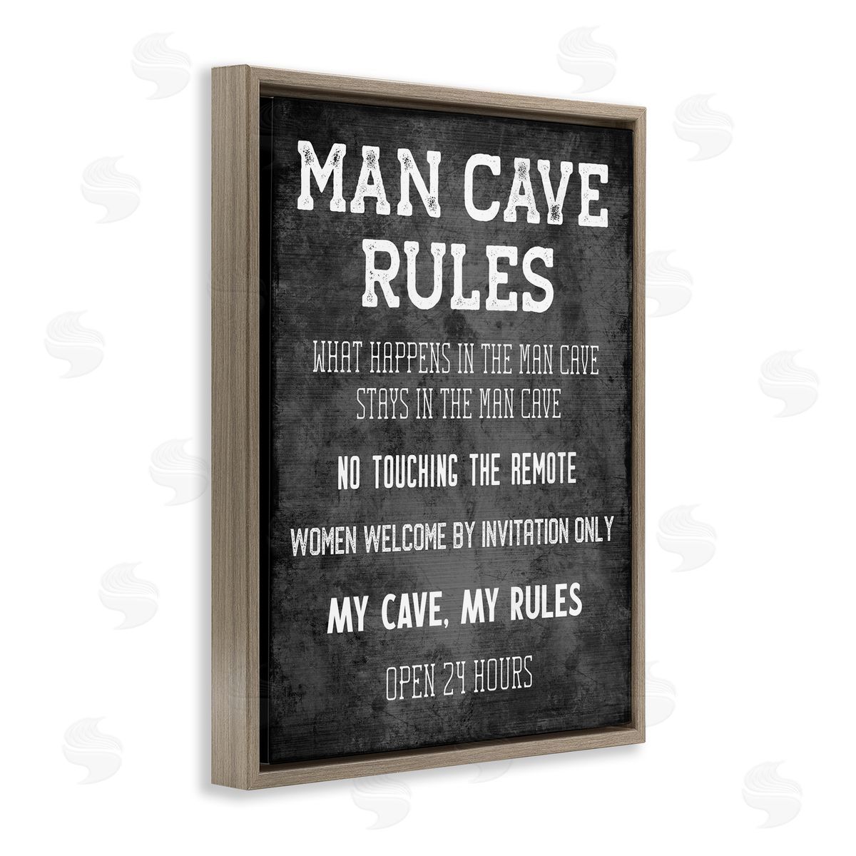 My Man Cave Rules Brown Floating Frame Canvas Wall Art, Home Decor by CAD Designs