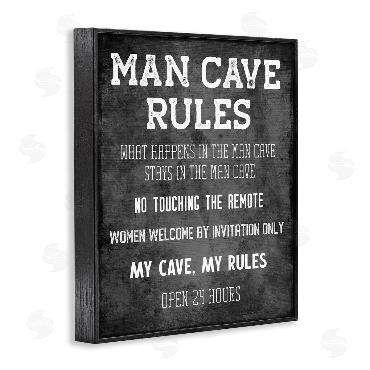 My Man Cave Rules Black Frame Print Wall Art, Home Decor by CAD Designs