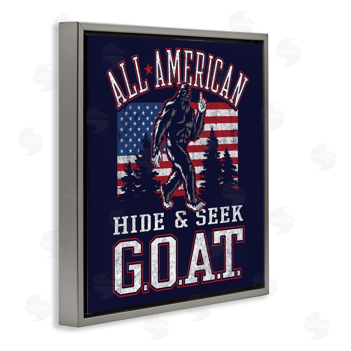 Hide and Seek Monster Grey Floating Frame Canvas Wall Art, Home Decor by Jedco Brands, Inc.