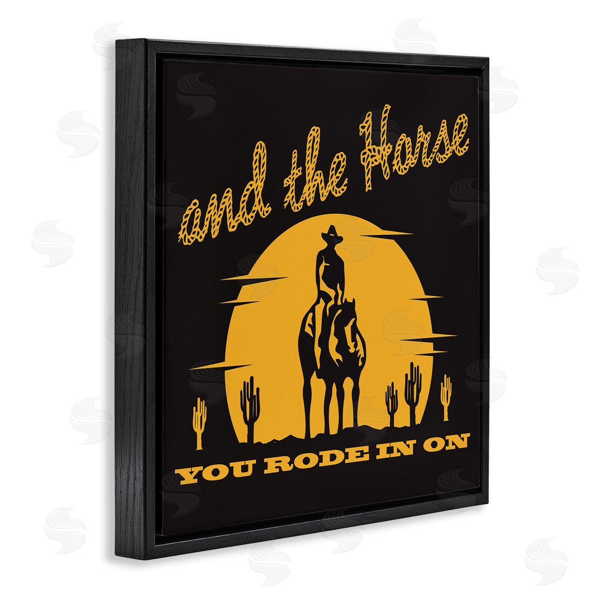 Horse You Rode In On Black Floating Frame Canvas Wall Art, Home Decor by Jedco Brands, Inc.