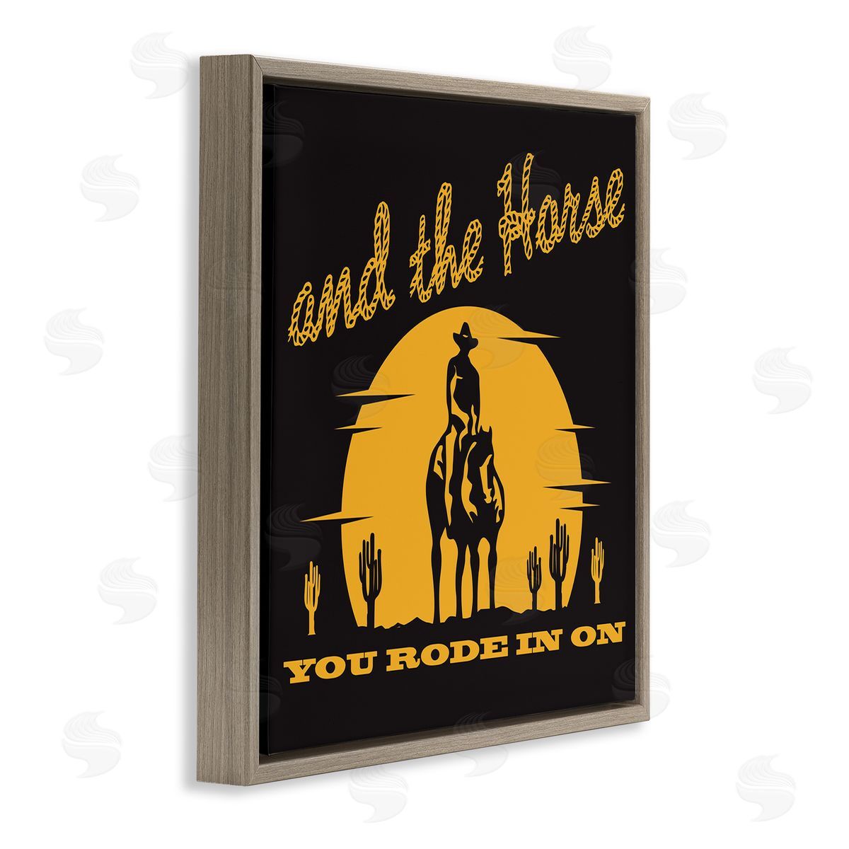 Horse You Rode In On Brown Floating Frame Canvas Wall Art, Home Decor by Jedco Brands, Inc.