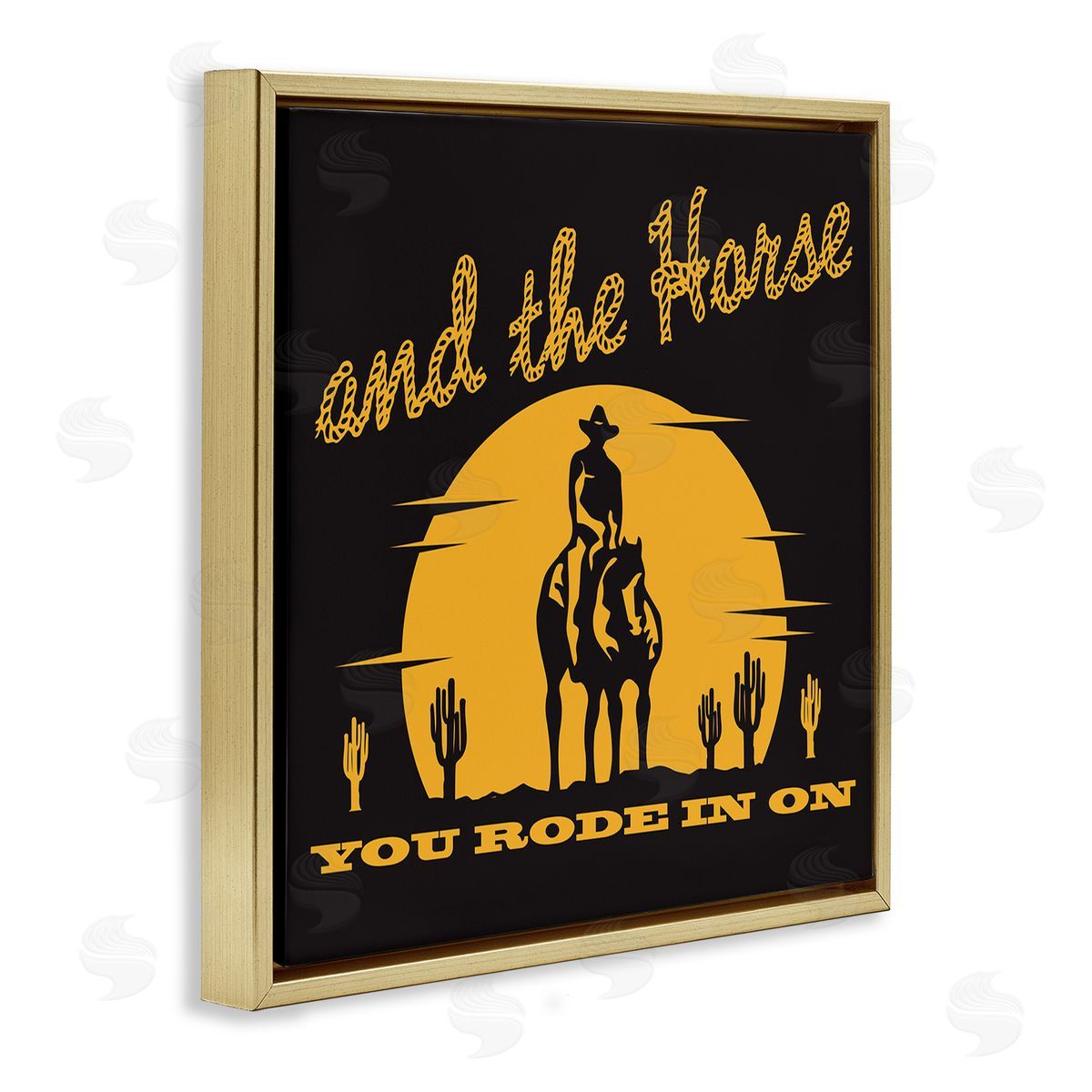 Horse You Rode In On Gold Floating Frame Canvas Wall Art, Home Decor by Jedco Brands, Inc.