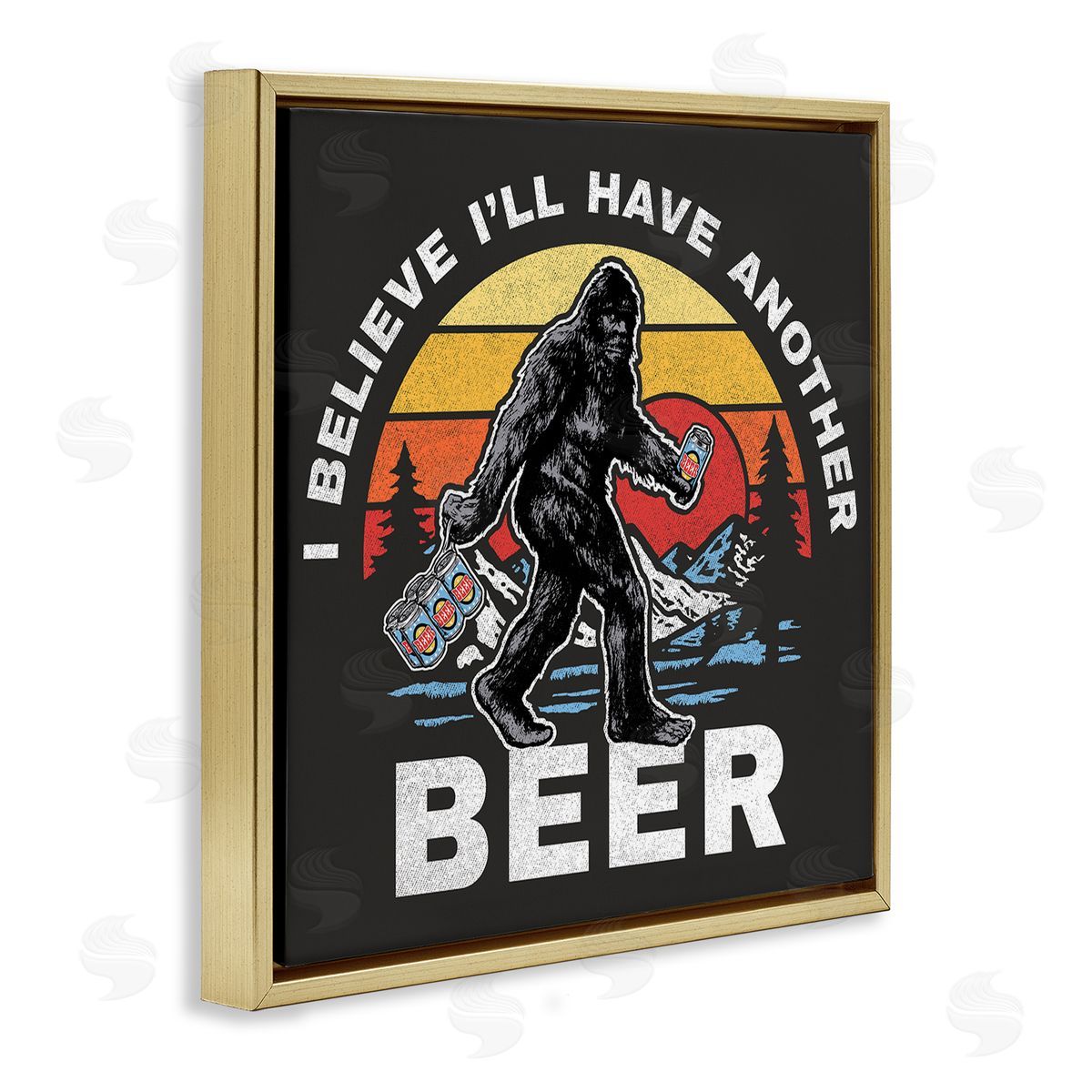 Another Beer Monster Gold Floating Frame Canvas Wall Art, Home Decor by Jedco Brands, Inc.