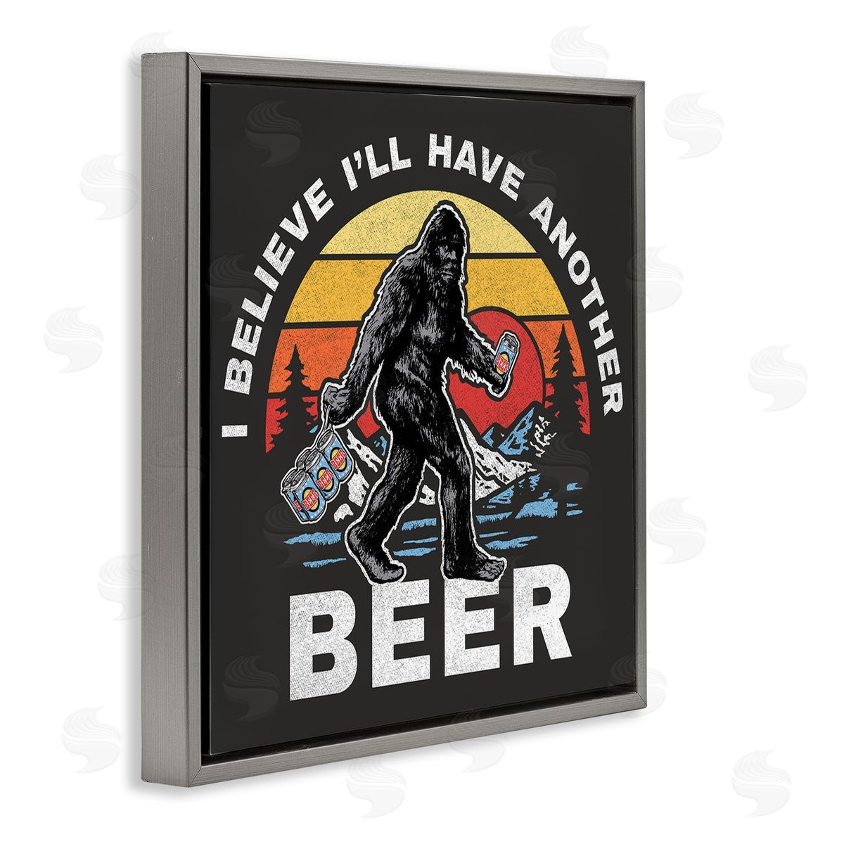 Another Beer Monster Grey Floating Frame Canvas Wall Art, Home Decor by Jedco Brands, Inc.