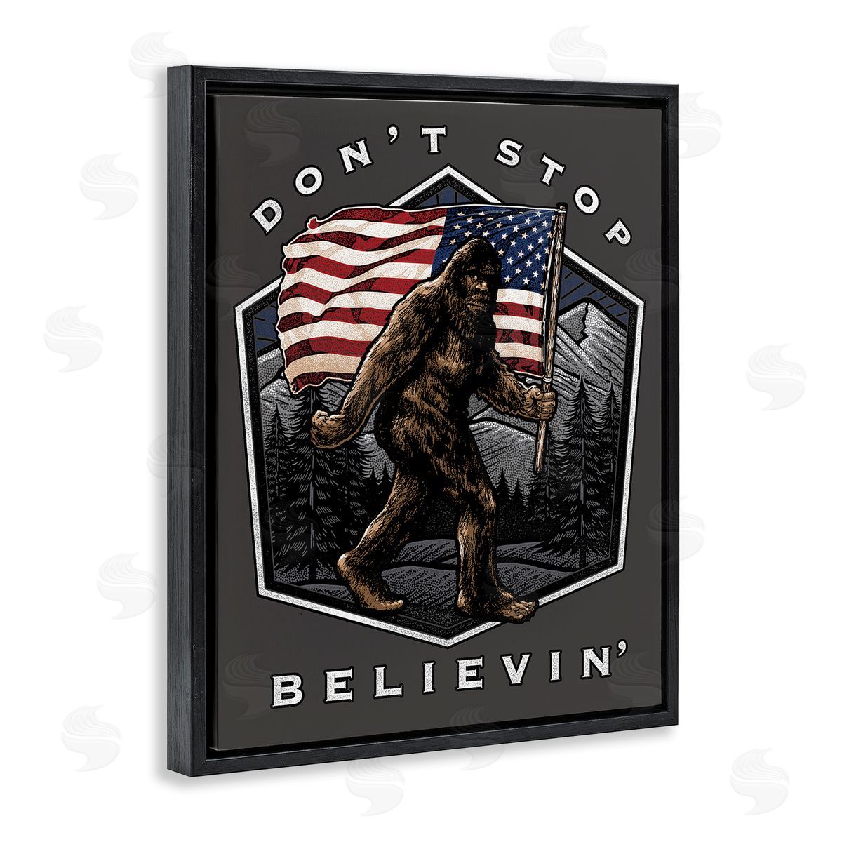 Don't Stop Believing Black Floating Frame Canvas Wall Art, Home Decor by Jedco Brands, Inc.