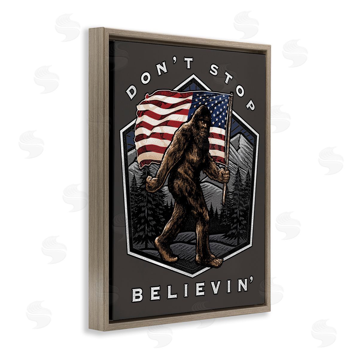 Don't Stop Believing Brown Floating Frame Canvas Wall Art, Home Decor by Jedco Brands, Inc.