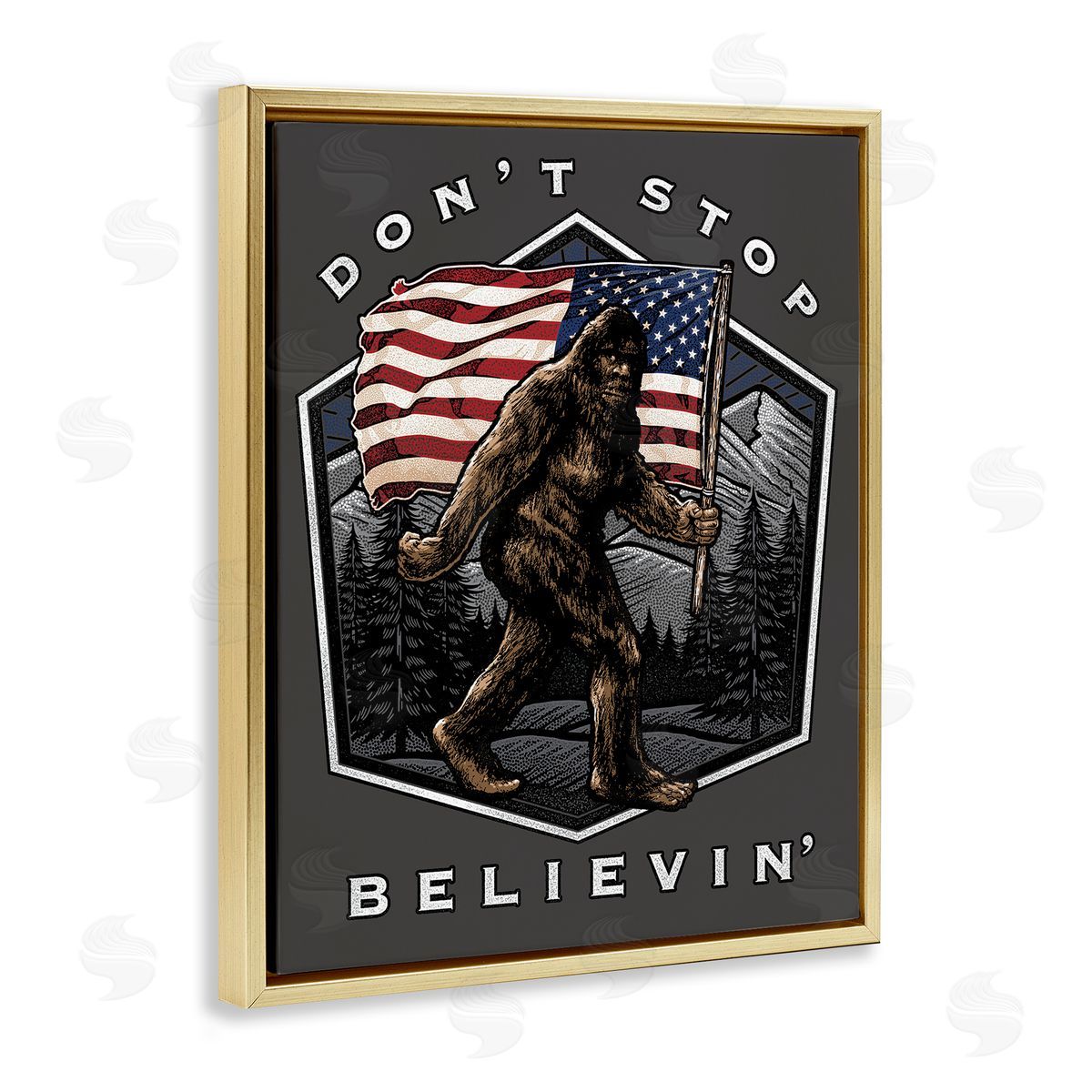 Don't Stop Believing Gold Floating Frame Canvas Wall Art, Home Decor by Jedco Brands, Inc.