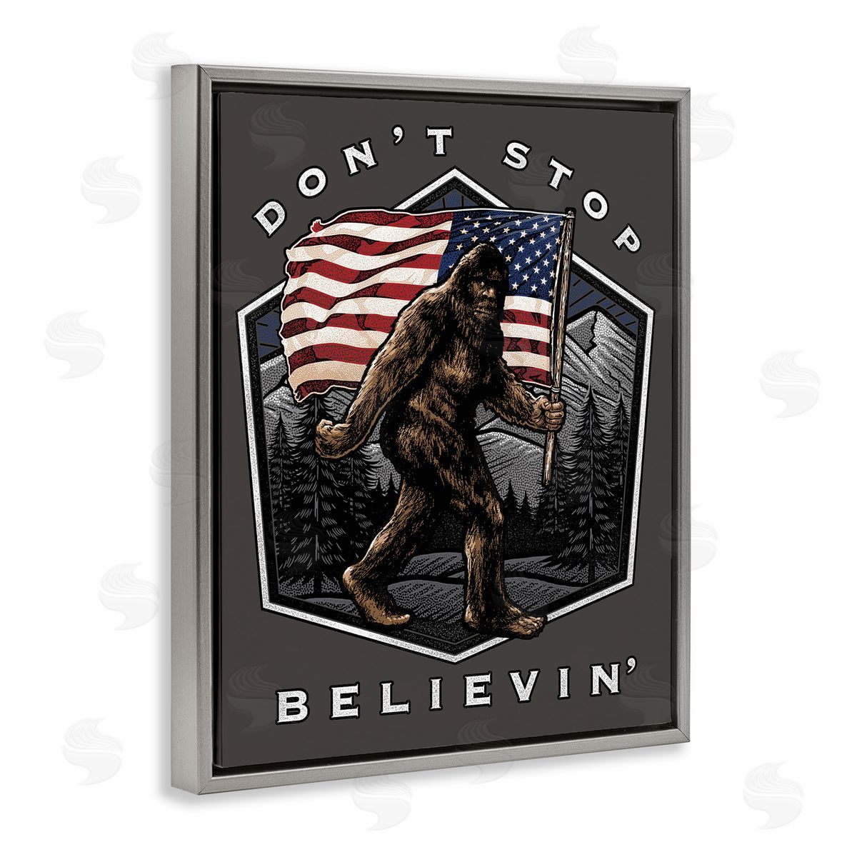 Don't Stop Believing Grey Floating Frame Canvas Wall Art, Home Decor by Jedco Brands, Inc.