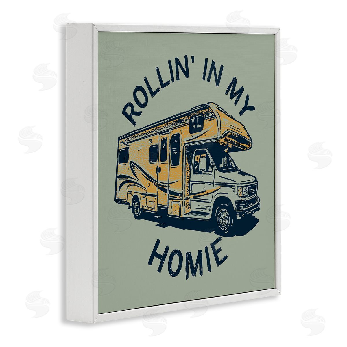 Rollin' In My Homie White Frame Print Wall Art, Home Decor by Jedco Brands, Inc.