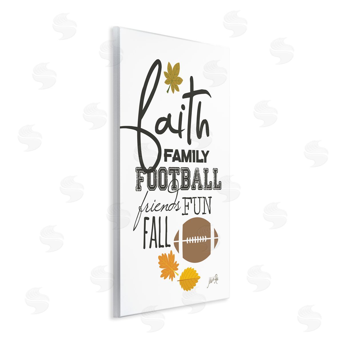 Faith Family Football Wood Plaque Wall Art, Home Decor by Marla Rae