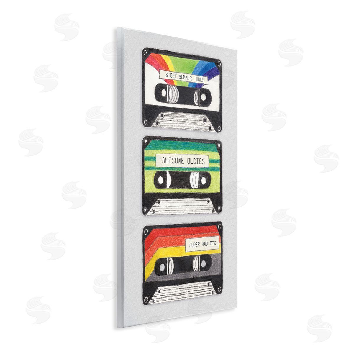 Retro Cassette Tapes Wood Plaque Wall Art, Home Decor by Connie Resch