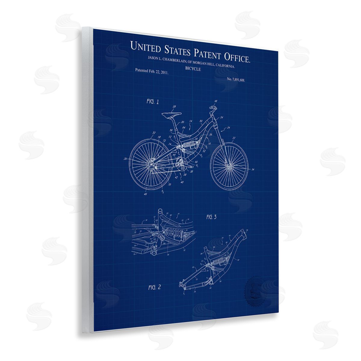 Detailed Bicycle Blueprint Wood Plaque Wall Art, Home Decor by Karl Hronek