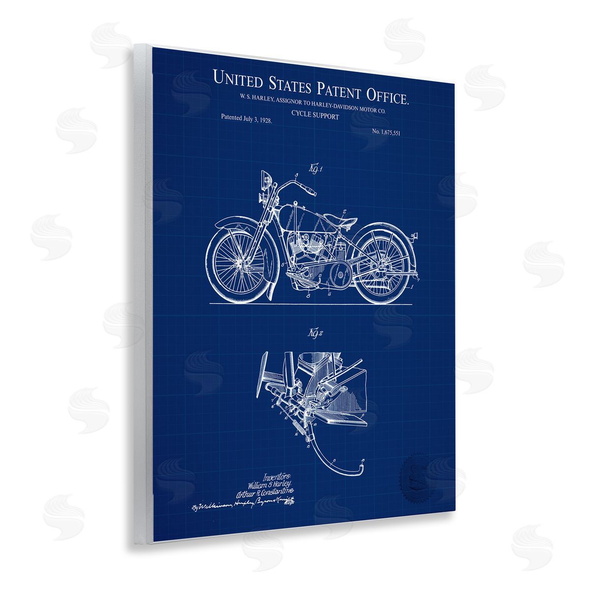 Cycle Support Blueprint Wood Plaque Wall Art, Home Decor by Karl Hronek