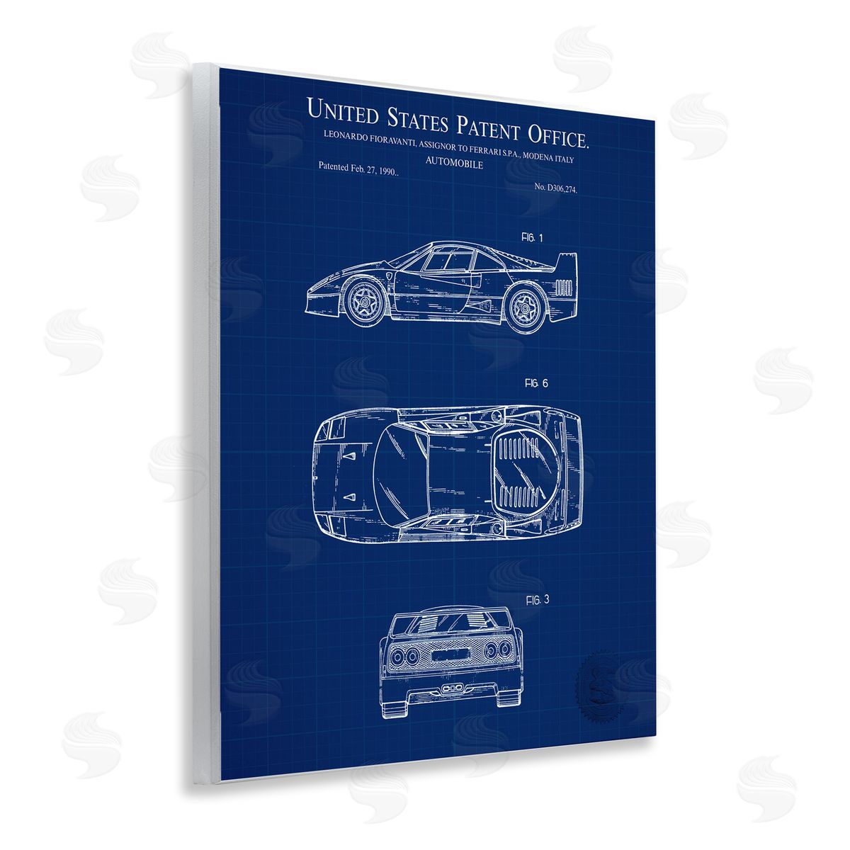 Automobile Car Blueprint Wood Plaque Wall Art, Home Decor by Karl Hronek