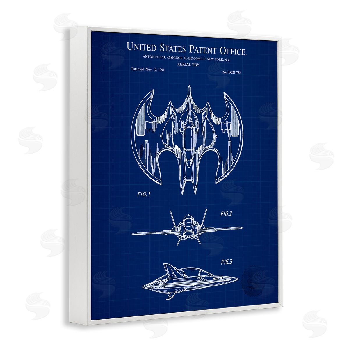 Aerial Toy Blueprint White Frame Print Wall Art, Home Decor by Karl Hronek