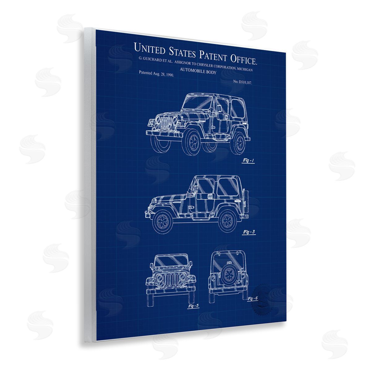 Automobile Body Blueprint Wood Plaque Wall Art, Home Decor by Karl Hronek