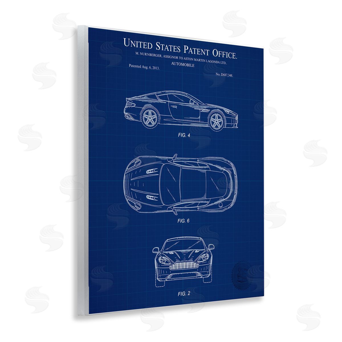 Automobile Patent Blueprint Wood Plaque Wall Art, Home Decor by Karl Hronek
