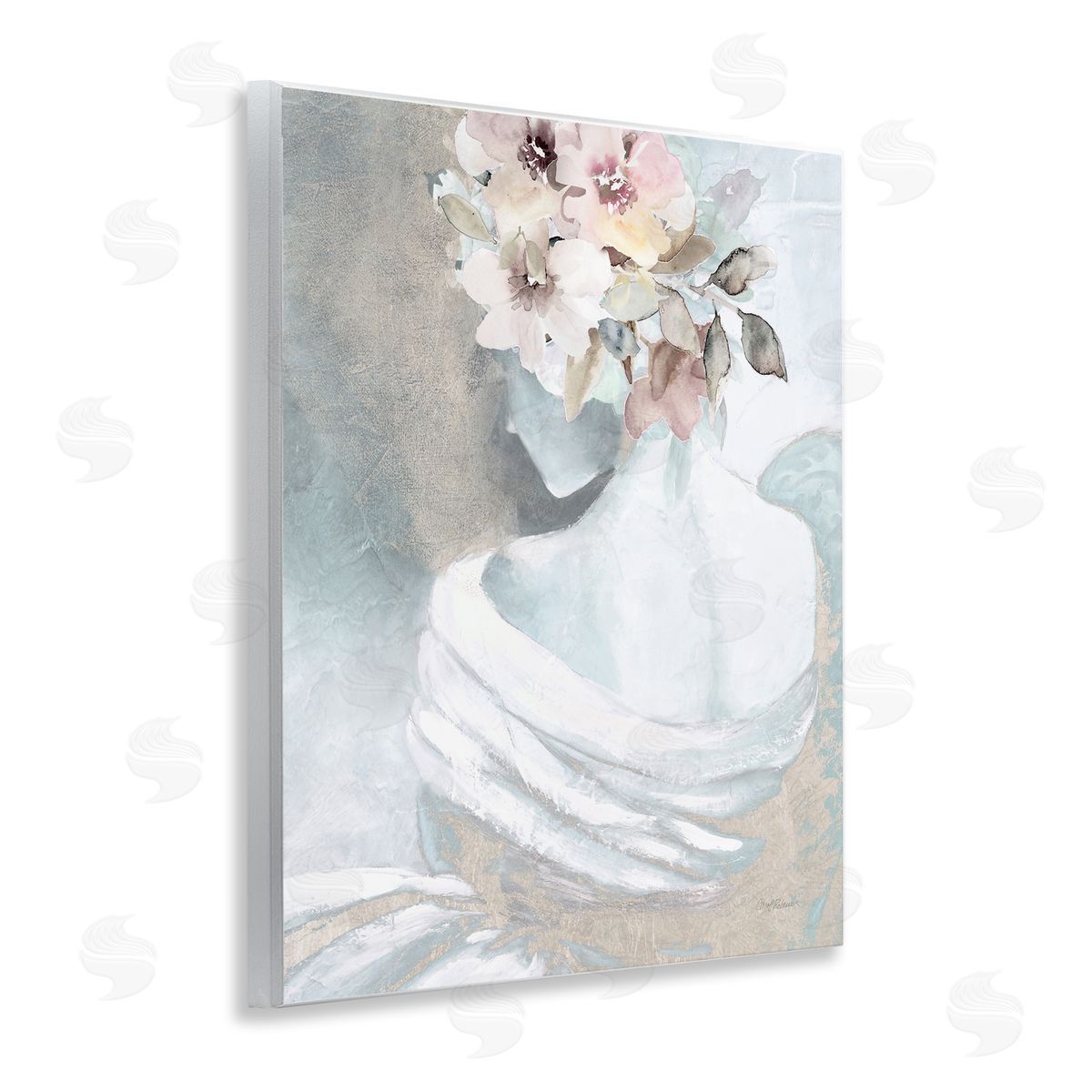 Woman and Florals Visage Wood Plaque Wall Art, Home Decor by Carol Robinson