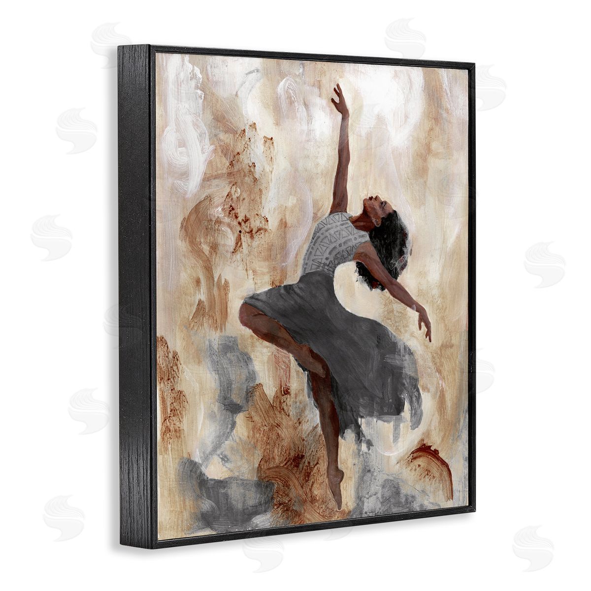 Rustic Dancing Woman Black Frame Print Wall Art, Home Decor by Charity Henderson