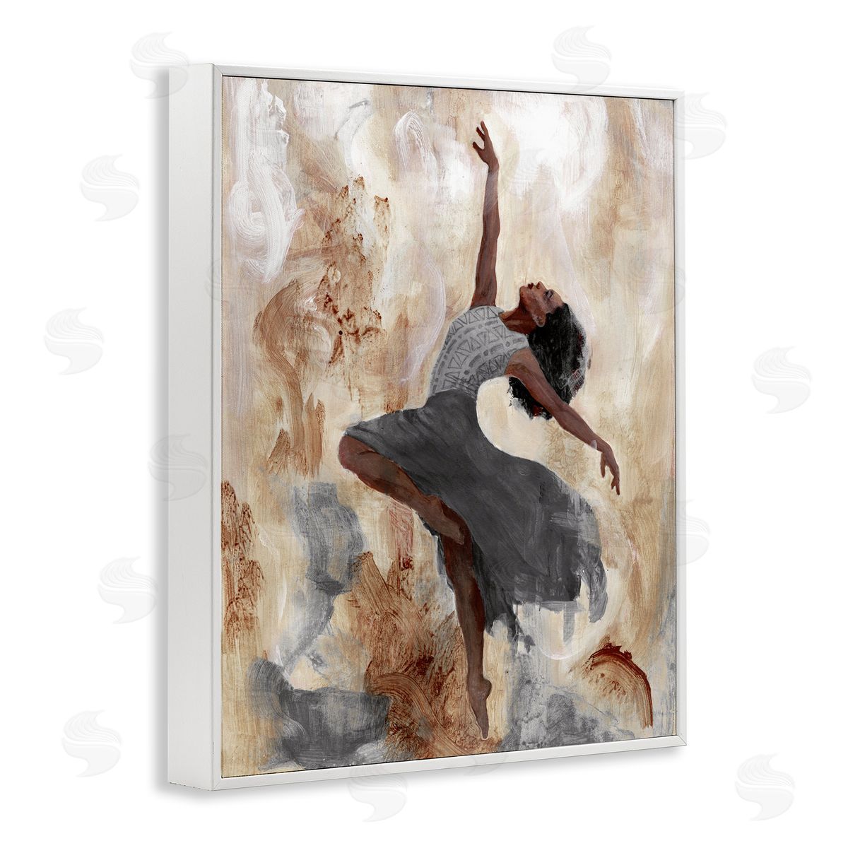 Rustic Dancing Woman White Frame Print Wall Art, Home Decor by Charity Henderson