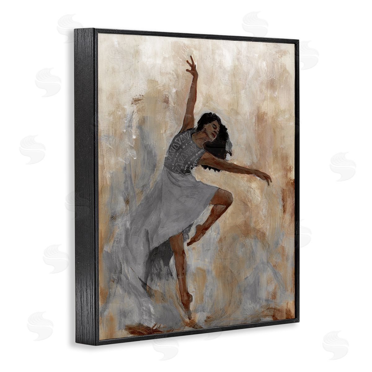 Flowing Dancer Woman Black Frame Print Wall Art, Home Decor by Charity Henderson