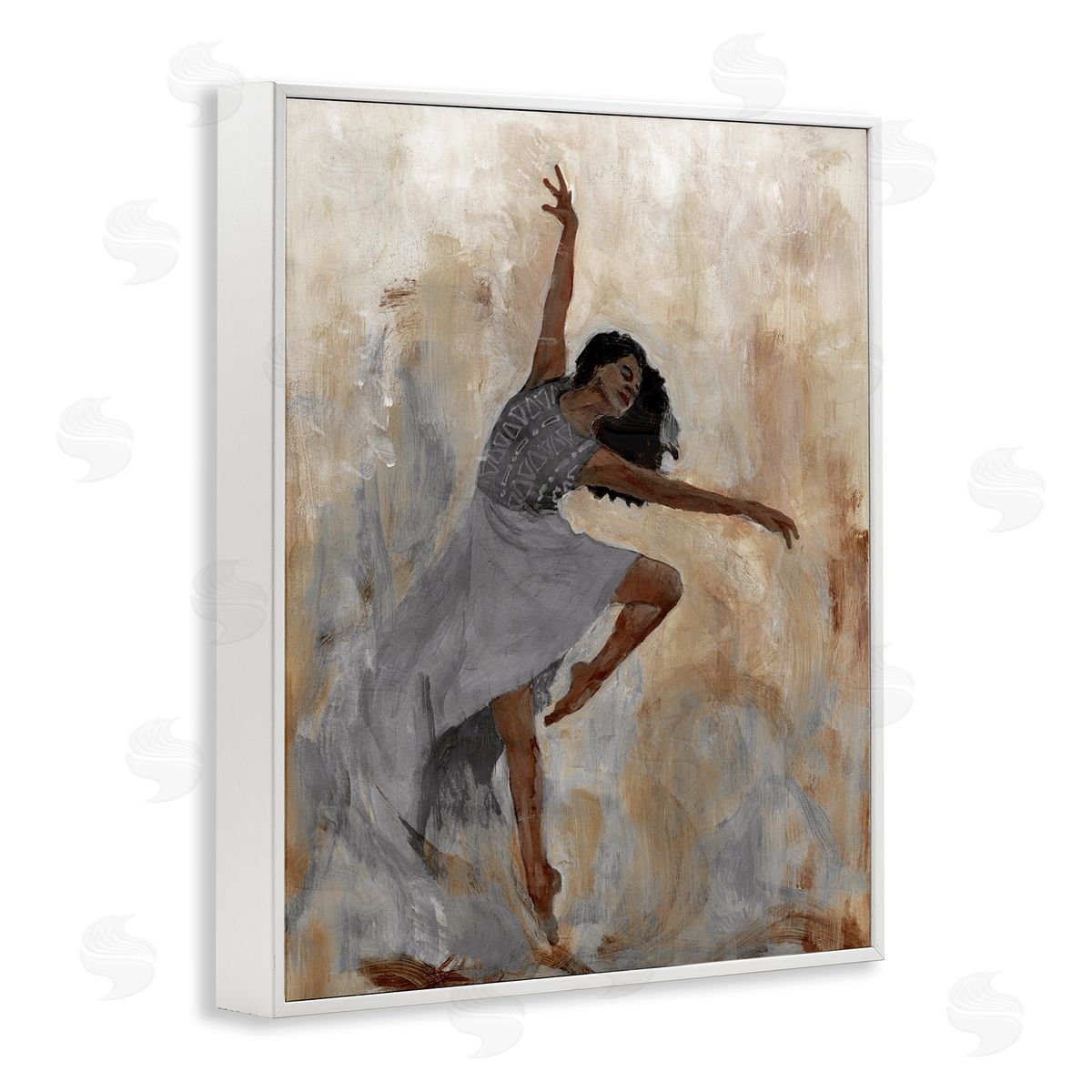 Flowing Dancer Woman White Frame Print Wall Art, Home Decor by Charity Henderson
