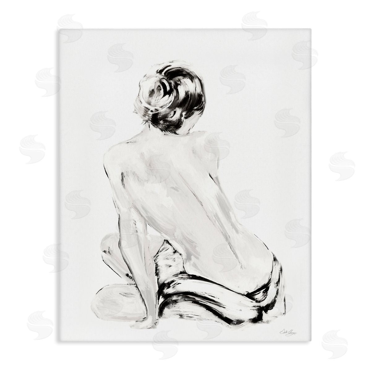 Abstract Nude Portrait Canvas Wall Art, Home Decor by Stella Chang