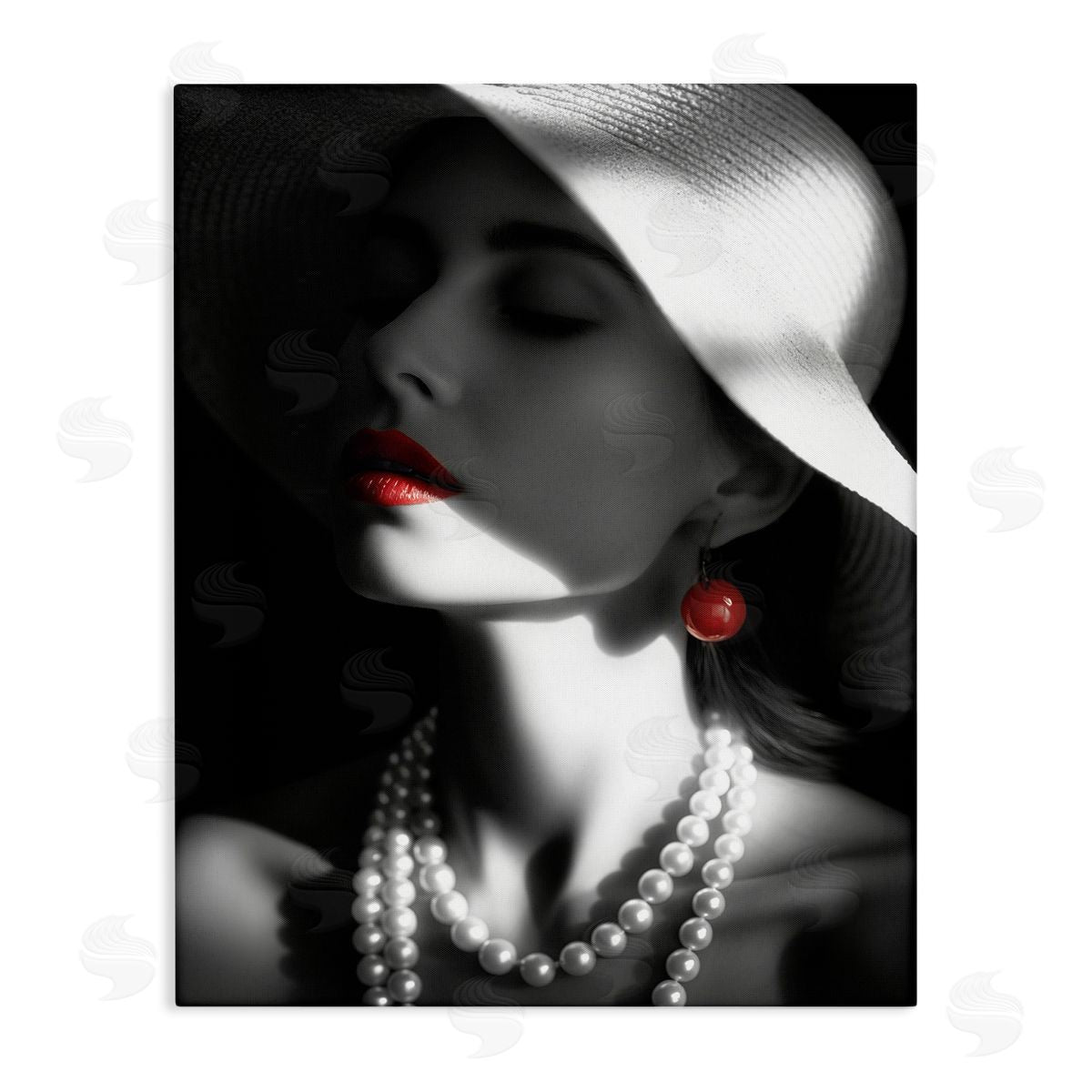 Red Lipstick Fashionista Canvas Wall Art, Home Decor by Ziwei Li