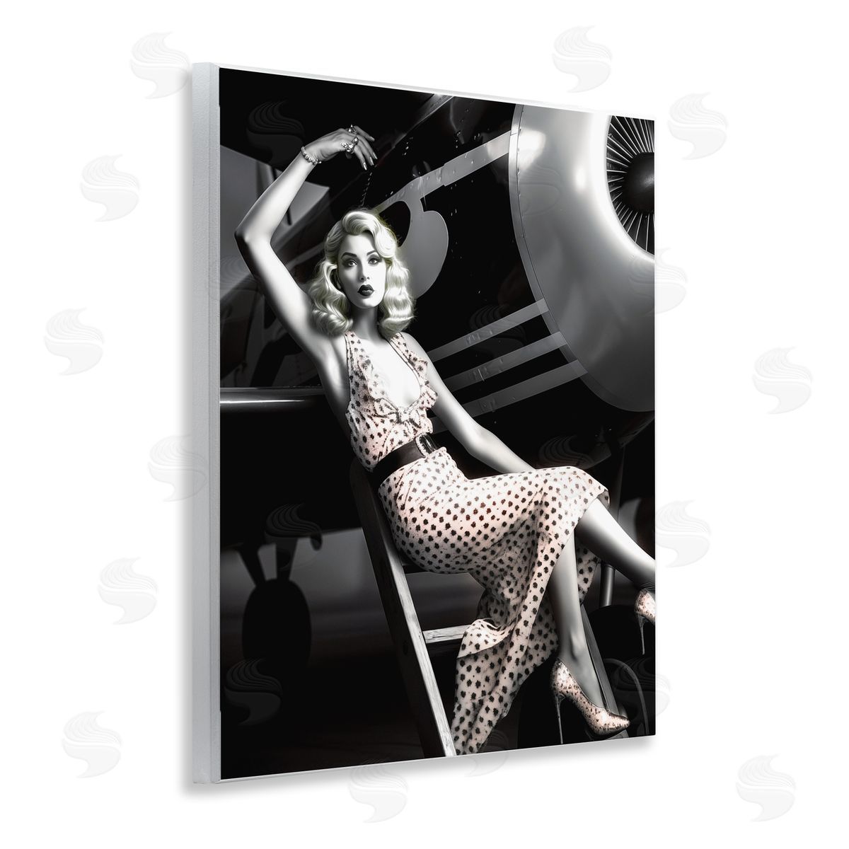Vintage Fashion Woman Wood Plaque Wall Art, Home Decor by Ziwei Li