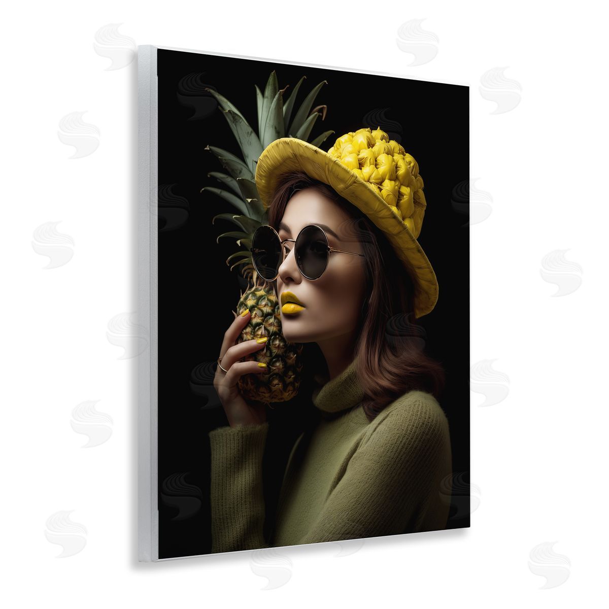 Chic Tropical Woman Wood Plaque Wall Art, Home Decor by Ziwei Li