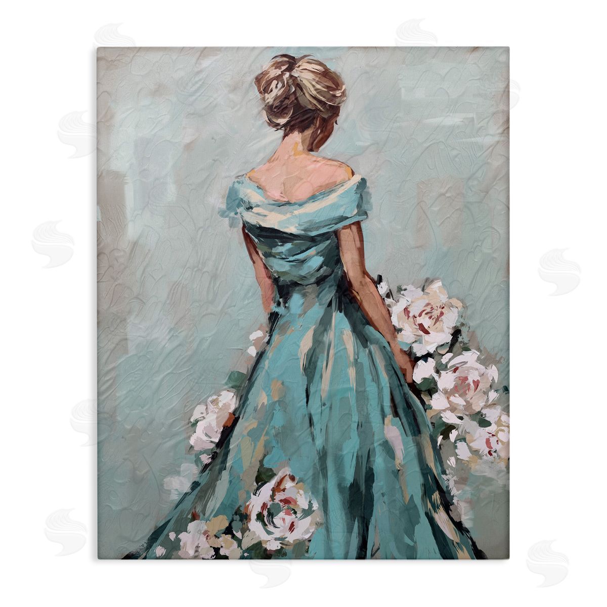 Floral Woman in Gown Canvas Wall Art, Home Decor by Ziwei Li