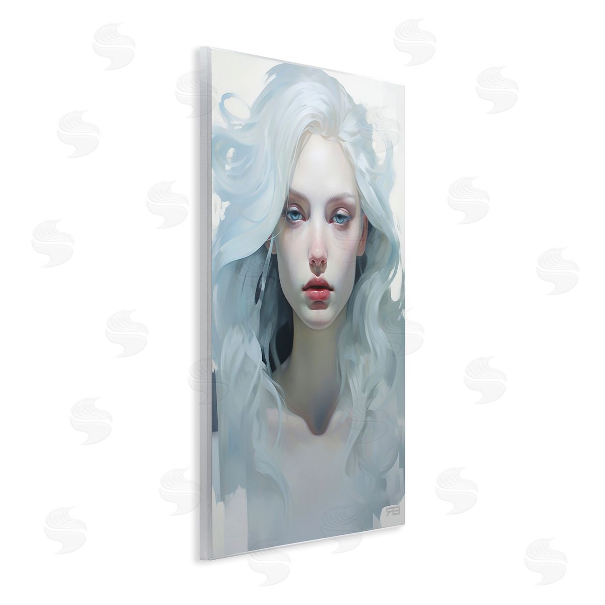 Flowing Hair Visage Wood Plaque Wall Art, Home Decor by Roozbeh Bahramali
