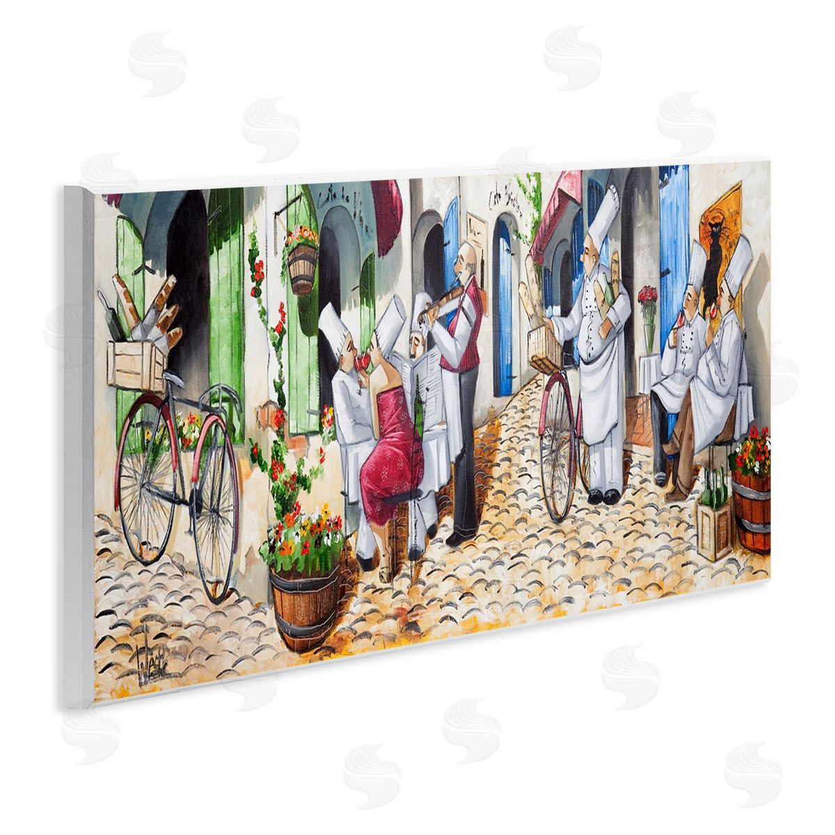 Town Café Chefs Wood Plaque Wall Art, Home Decor by Ronald West