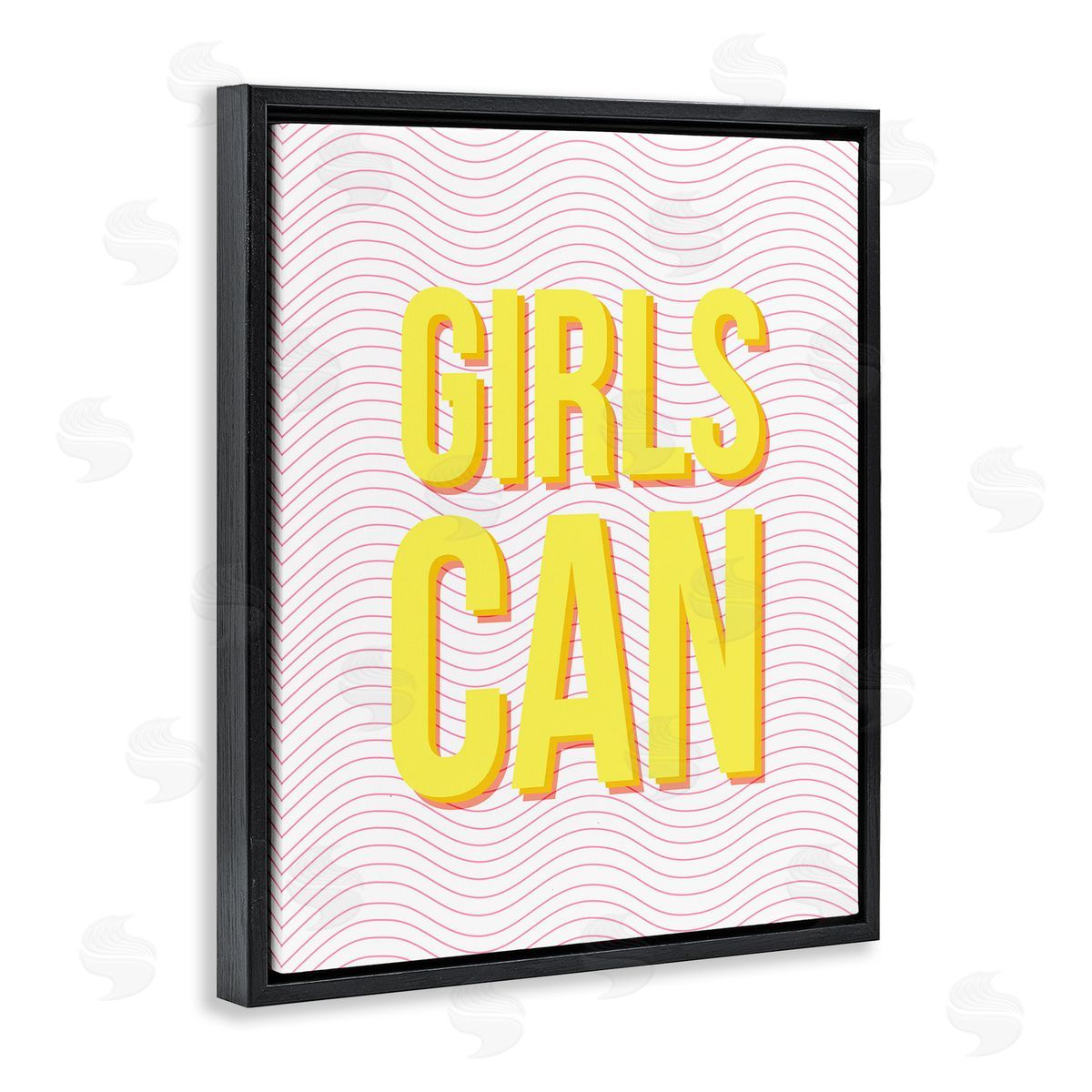 Inspiring Girls Can Black Floating Frame Canvas Wall Art, Home Decor by Stupell Studio