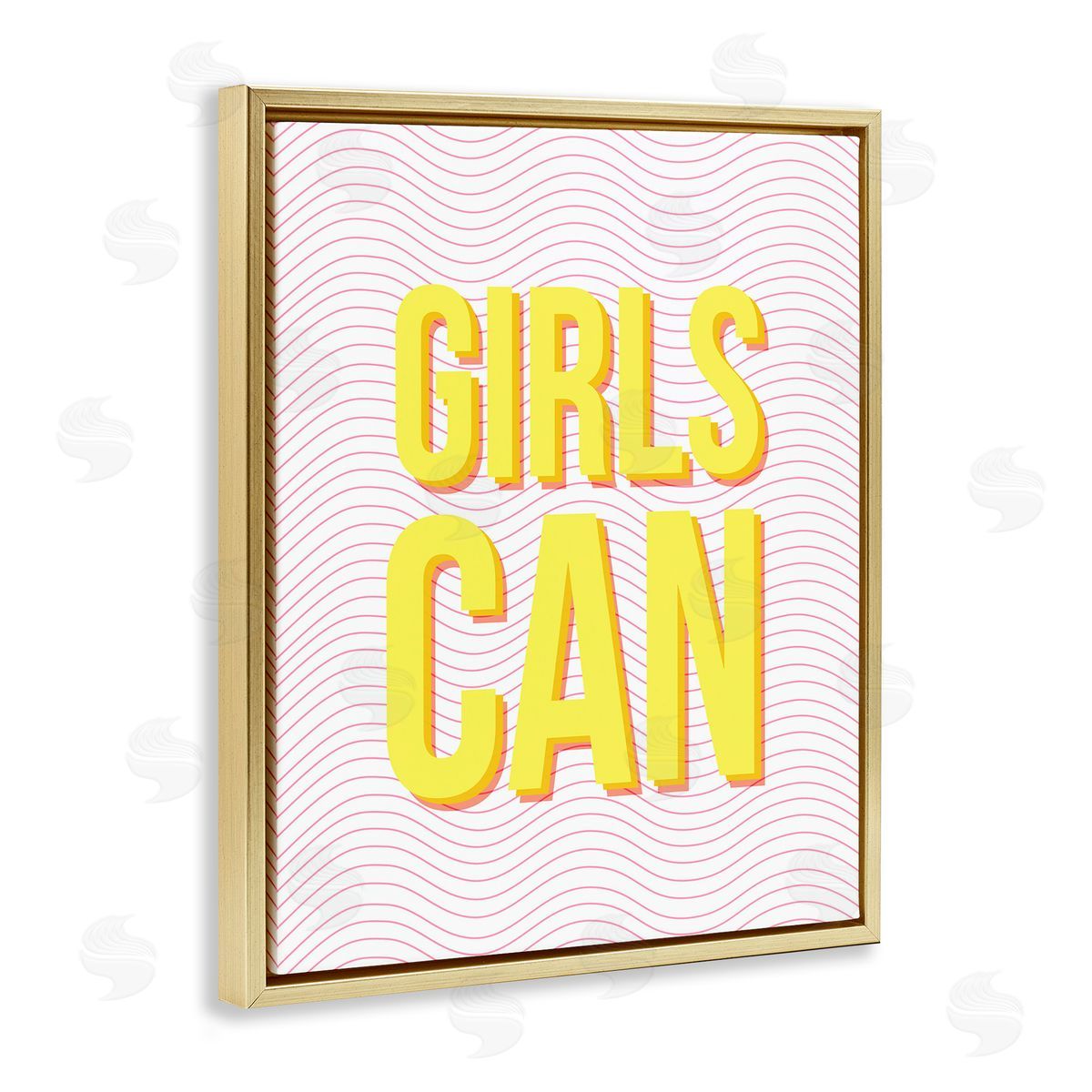 Inspiring Girls Can Gold Floating Frame Canvas Wall Art, Home Decor by Stupell Studio