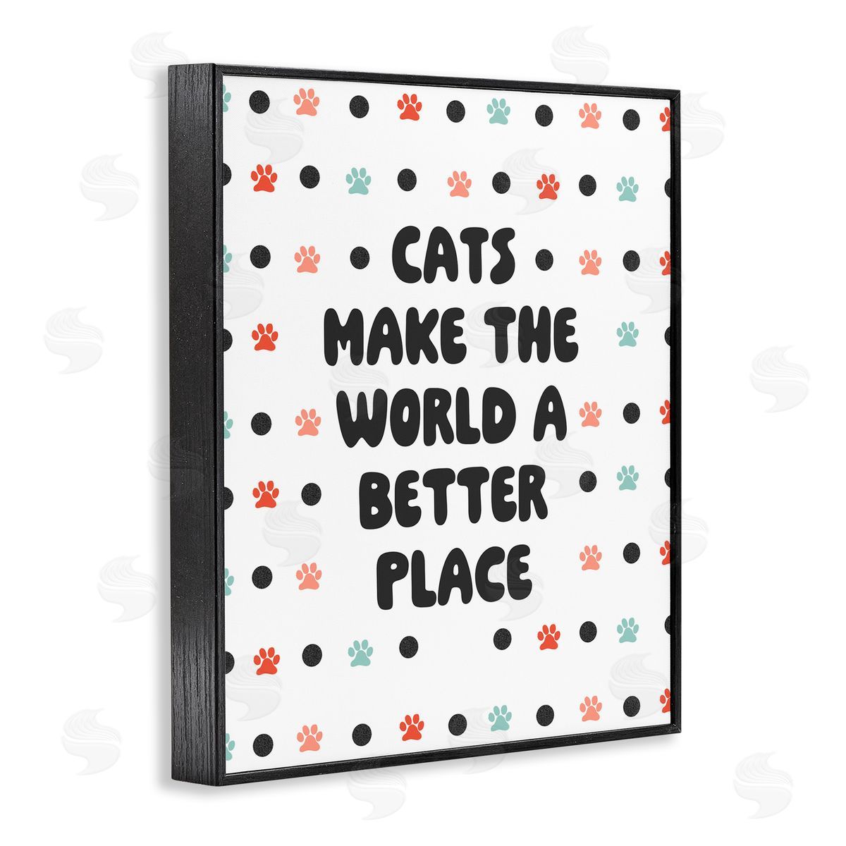 Cats Make World Better Black Frame Print Wall Art, Home Decor by Sd Graphics Studio