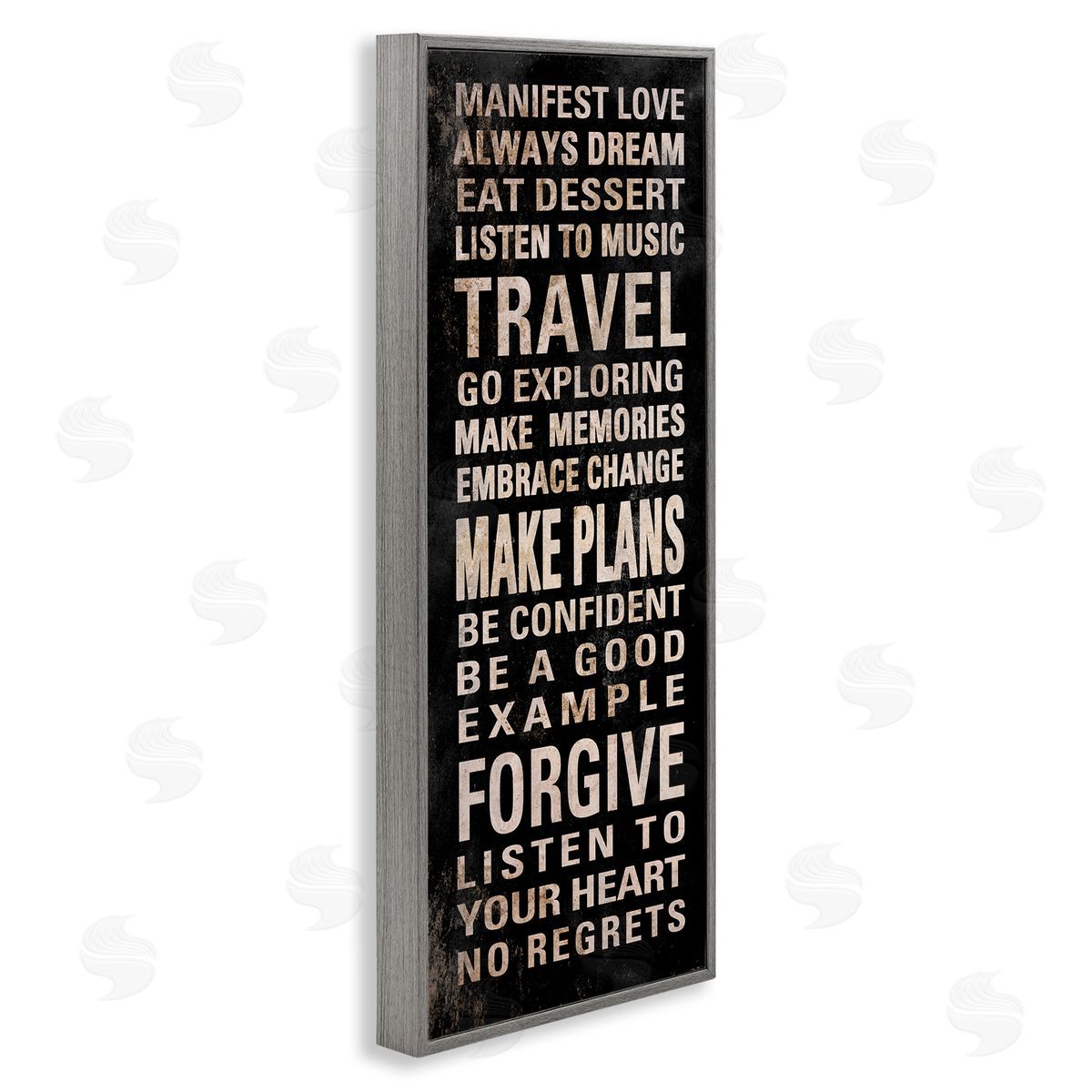 Manifest Love Phrases Grey Frame Print Wall Art, Home Decor by Sd Graphics Studio