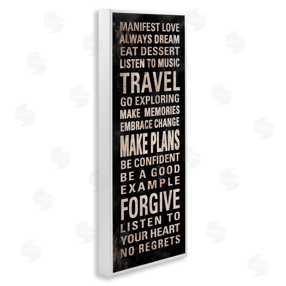 Manifest Love Phrases White Frame Print Wall Art, Home Decor by Sd Graphics Studio