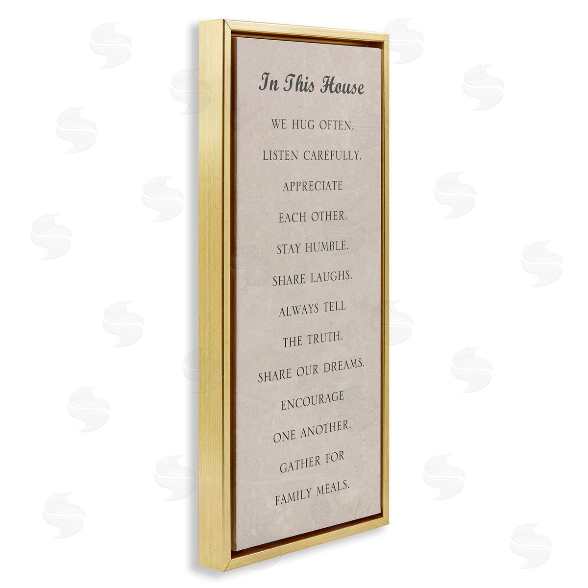 Family Love Phrases Gold Floating Frame Canvas Wall Art, Home Decor by Sd Graphics Studio