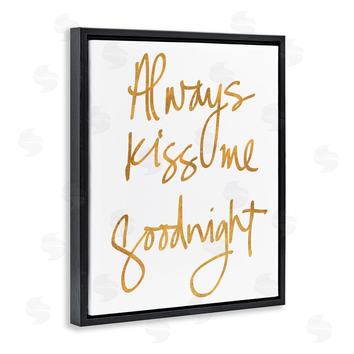 Kiss Me Goodnight Black Floating Frame Canvas Wall Art, Home Decor by Sd Graphics Studio