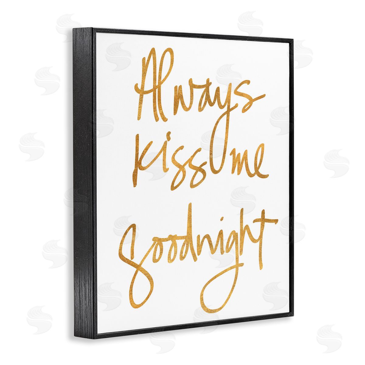 Kiss Me Goodnight Black Frame Print Wall Art, Home Decor by Sd Graphics Studio