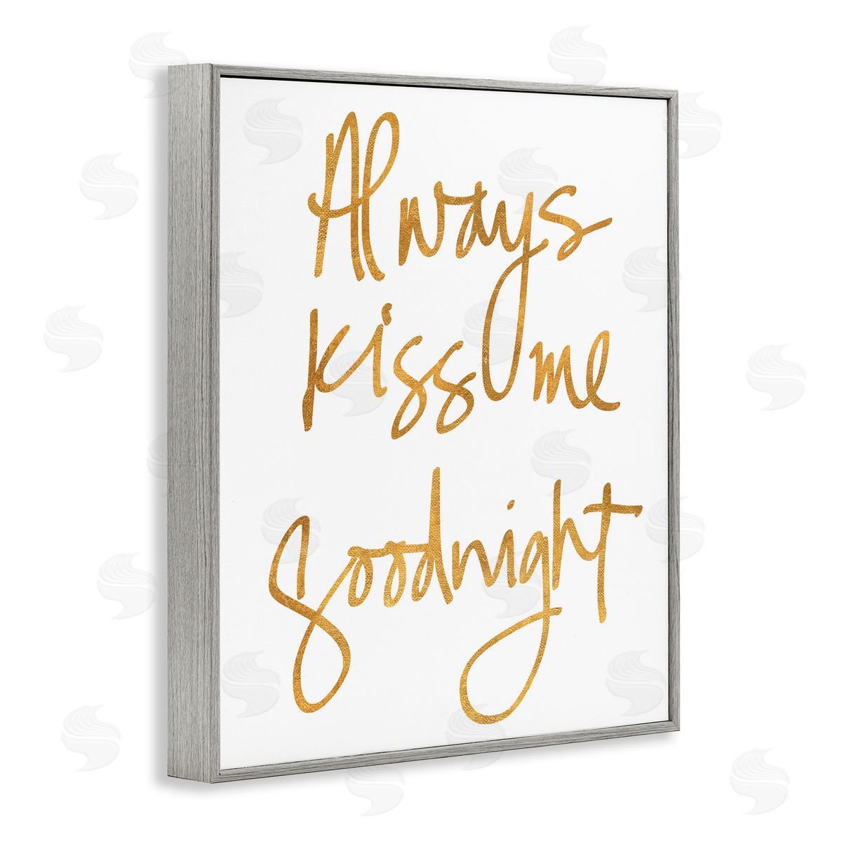 Kiss Me Goodnight Grey Frame Print Wall Art, Home Decor by Sd Graphics Studio