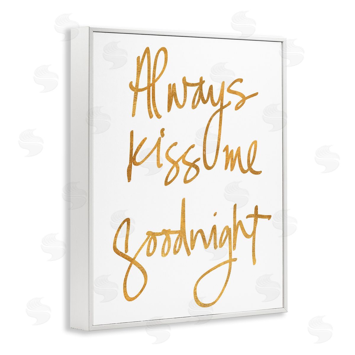 Kiss Me Goodnight White Frame Print Wall Art, Home Decor by Sd Graphics Studio