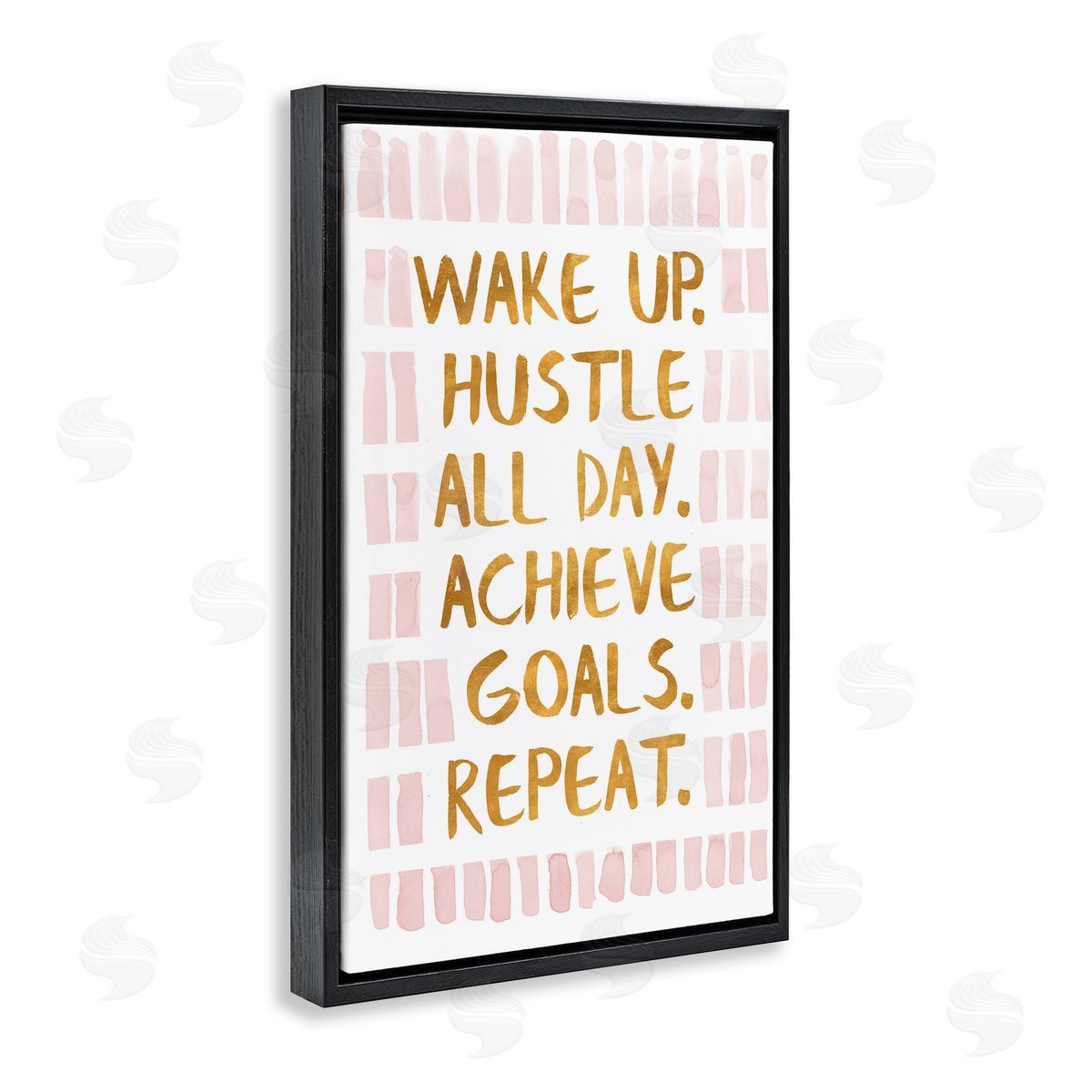 Wake Up and Hustle Black Floating Frame Canvas Wall Art, Home Decor by Sd Graphics Studio