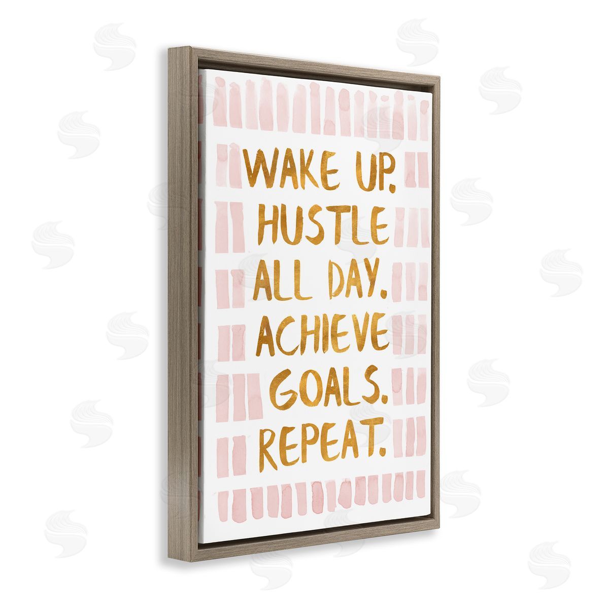 Wake Up and Hustle Brown Floating Frame Canvas Wall Art, Home Decor by Sd Graphics Studio