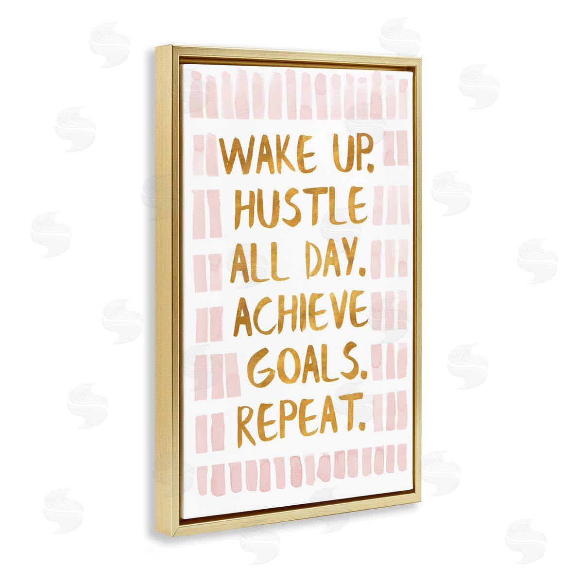 Wake Up and Hustle Gold Floating Frame Canvas Wall Art, Home Decor by Sd Graphics Studio