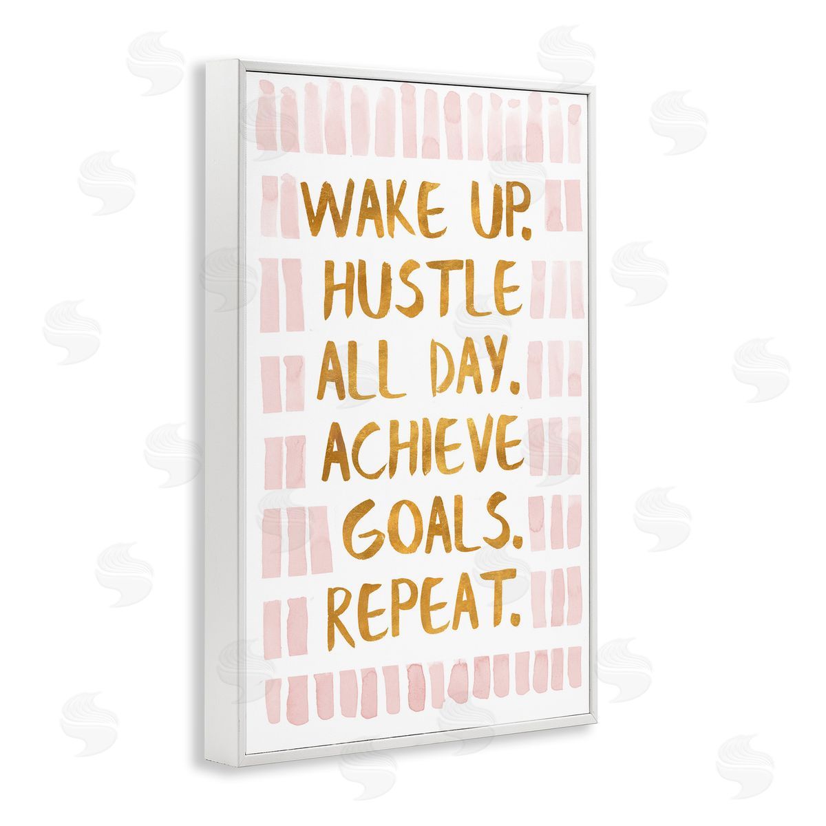 Wake Up and Hustle White Frame Print Wall Art, Home Decor by Sd Graphics Studio