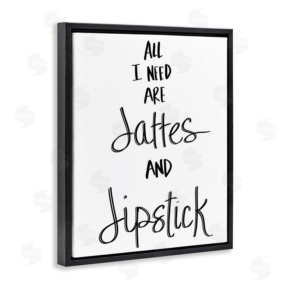 Need Lattes and Lipstick Black Floating Frame Canvas Wall Art, Home Decor by Sd Graphics Studio